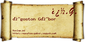 Ágoston Gábor névjegykártya