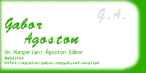 gabor agoston business card